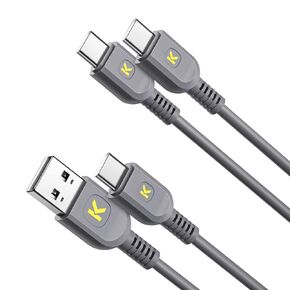 Fanttik USB C to USB C Cable(65W) & USB A to USB C Cable (18W), for iPhone 15/15Pro,MacBook Pro 2020, iPad Pro 2020, iPad Air 4, Samsung Galaxy S23+/S23 Ultra/S22 Ultra
