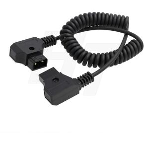D-tap P-tap Male to Male Power Extension Coiled Cable for Anton Bauer V-Mount Gold Mount Battery