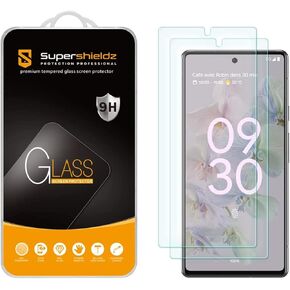 Supershieldz (2 Pack) Designed for Google Pixel 6a Tempered Glass Screen Protector, 0.33mm, Anti Scratch, Bubble Free