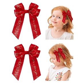 doboi 6 Pcs Christmas Hair Bows for Girls Handmade Toddler Bows with Alligator Clips 4.3 Inches Christmas bows Glitter Christmas Hair Accessories for Toddlers Baby Girls Teens Kids