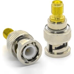 2PCS SMA BNC Adapter, BNC to SMA Coax Connector, SMA Female to BNC Male Antenna Connector, SMA to BNC Coax Cable Adapter for HAM Radio, SDR, CB Radios