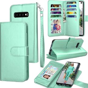 Tekcoo for Galaxy S10 Plus Case, for S10 Plus Wallet Case/PU Leather, Luxury Cash Credit Card Slots Holder Carrying Folio Flip Cover [Detachable Magnetic Case] Kickstand for Samsung S10+ Rose Gold