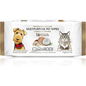 Giovanni Multipurpose Pet Wipes, Pack of 75 – Oatmeal & Coconut Helps Neutralizes Odors