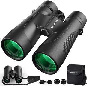 15x52 Binoculars for Adults High Powered: Aurosports Waterproof UHD Binoculars Easy Focus Large View Binoculars with Clear Low Light Vision for Bird Watching Hiking Hunting Trip Black