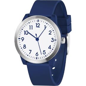 PROKING Kids Analog Watch for Girls Boys Children Teens,5-18 Years Old,Learning Time and Easy to Read,Minimalist Wrist Watch with Soft Band,5ATM Waterproof