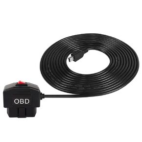 XMSJSIY OBD Power Cable for Dash Cam,Mini USB OBD2 Power Cable Adapter Hardwire Charger Cable with Switch Button-3.5M/11.5FT