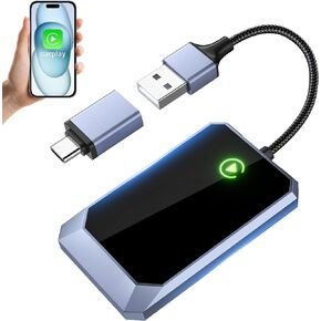 Wireless Carplay Adapter, Converts Wired to Wireless carplay Adapter for iPhone, Wireless Control Plug & Play Carplay for Cars from 2017 & for Apple iPhone iOS 10+