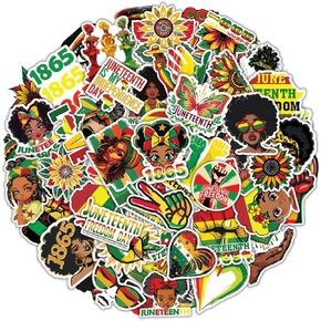 100 Pcs African American Stickers - Black Girl Sticker, African Princess Waterproof Decal for Water Bottles Laptop Luggage Computer Scrapbooking Teens Adults Girls Funny Birthday Decorations