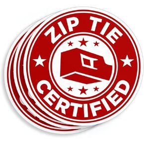 (3Pcs) Zip Tie Certified Stickers 2" Construction Hard Hat Sticker Technician Mechanic Electrician 2" Vinyl Die-Cut Sticker for Helmet Toolbox Water Bottle Laptop Decal Gifts for Men Dad 2 Inches