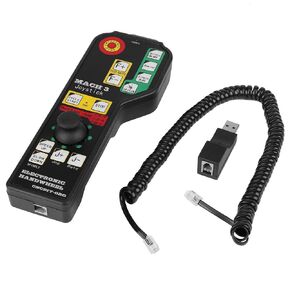 CNC Manual Remote Controller,USB Connector 6-axle Accessories Control with Integrated Function Keys for Mach3 CNC Engraving Machine Controller