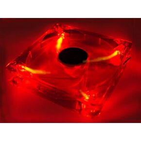 120mm, 12cm Quad-4 Red LED Computer Desktop PC Case Clear Cooling Fan, 3 and 4 pin Connector with Screws, Quiet and Silent