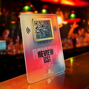 Luxe Online Review Stand | Premium Acrylic Standee for Easy Online Review | NFC Tap/QR Code Scan (M2)