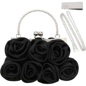 kilofly Missy K 7 Roses Clutch Purse, Satin, with Detachable Strap Money Clip in Saudi Arabia