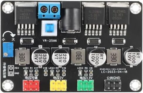 LM2596 تيار مستمر إلى تيار مستمر قابل للتعديل محول الجهد المنظم DC3.3V DC5V 7-30 فولت محول لإمداد الطاقة وحدة YR-2596 in Saudi Arabia