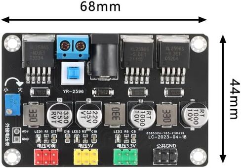LM2596 تيار مستمر إلى تيار مستمر قابل للتعديل محول الجهد المنظم DC3.3V DC5V 7-30 فولت محول لإمداد الطاقة وحدة YR-2596 in Saudi Arabia