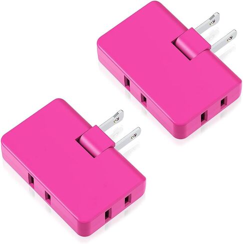 3 Way Flat Outlet Wall Adapter (2 Pack) (Blue) in Saudi Arabia