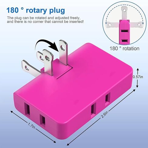 3 Way Flat Outlet Wall Adapter (2 Pack) (Blue) in Saudi Arabia