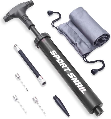 Hand Pump for Balls - Portable Ball Air Pump with Needle 3 pcs and Compact Case - Small Sports Ball Inflator - Volleyball, Soccer, Basketball Pump - Manual Ball Pump for Inflatables in Saudi Arabia