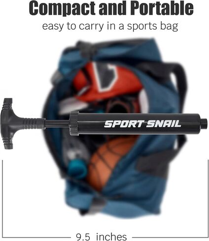 Hand Pump for Balls - Portable Ball Air Pump with Needle 3 pcs and Compact Case - Small Sports Ball Inflator - Volleyball, Soccer, Basketball Pump - Manual Ball Pump for Inflatables in Saudi Arabia