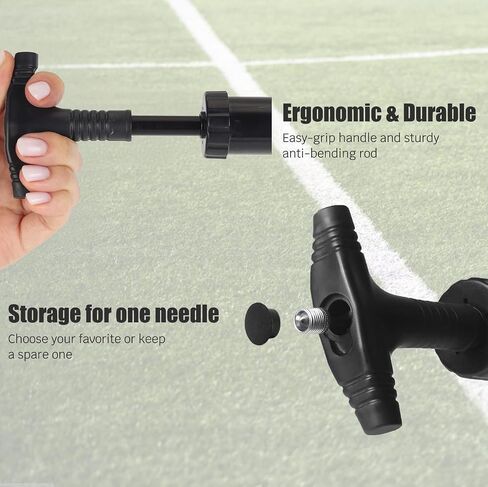 Hand Pump for Balls - Portable Ball Air Pump with Needle 3 pcs and Compact Case - Small Sports Ball Inflator - Volleyball, Soccer, Basketball Pump - Manual Ball Pump for Inflatables in Saudi Arabia