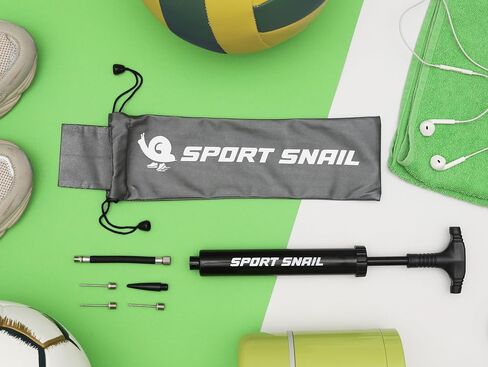Hand Pump for Balls - Portable Ball Air Pump with Needle 3 pcs and Compact Case - Small Sports Ball Inflator - Volleyball, Soccer, Basketball Pump - Manual Ball Pump for Inflatables in Saudi Arabia