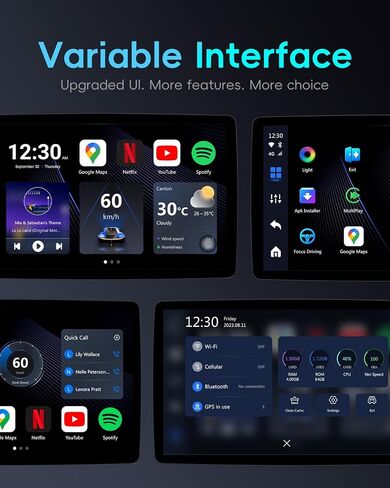 OTTOCAST P3 Lite CarPlay AI Box - 2024 Android 12.0 CarPlay Video Adapter Wireless CarPlay Android Auto Dongle 6+64G, OttoDrive 2.0 User UI, Support Slipt Screen Streaming Videos to Your Car in Saudi Arabia