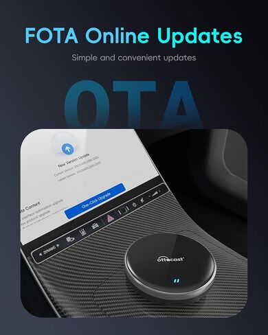 OTTOCAST P3 Lite CarPlay AI Box - 2024 Android 12.0 CarPlay Video Adapter Wireless CarPlay Android Auto Dongle 6+64G, OttoDrive 2.0 User UI, Support Slipt Screen Streaming Videos to Your Car in Saudi Arabia