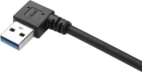 كابل تمديد USB 3.0 قصير، كابل تمديد USB ذكر إلى أنثى بزاوية قائمة، USB A 90 درجة، باتجاه اليسار/8 بوصات/20 سم/أسود in Saudi Arabia