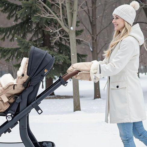 Momcozy Stroller Gloves Warmmuffs | Universal Winter Anti-Freeze Stroller Mittens | Winter Handmuff Stroller Accessories | Ultra-Plush,Weather-Proof | Foldable Adjustable | Shopping Golf Pet Cart in Saudi Arabia