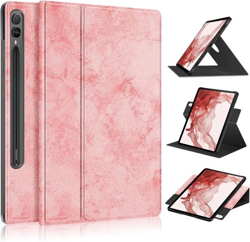 360 Rotating Case for Samsung Galaxy Tab S10 Plus 12.4/Tab S9 Plus 12.4 inch 2023 Tablet,Stand Folio Cover with Pencil Holder Multi-Angle Viewing Protective Case with Stand Function,Black in Saudi Arabia