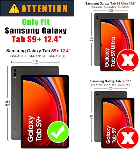 360 Rotating Case for Samsung Galaxy Tab S10 Plus 12.4/Tab S9 Plus 12.4 inch 2023 Tablet,Stand Folio Cover with Pencil Holder Multi-Angle Viewing Protective Case with Stand Function,Black in Saudi Arabia