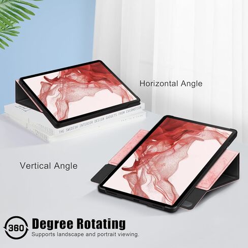 360 Rotating Case for Samsung Galaxy Tab S10 Plus 12.4/Tab S9 Plus 12.4 inch 2023 Tablet,Stand Folio Cover with Pencil Holder Multi-Angle Viewing Protective Case with Stand Function,Black in Saudi Arabia
