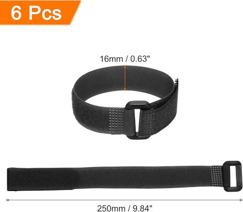 MECCANIXITY 6Pcs Reusable Battery Tie Down Straps,0.6x10" Black Nylon Multipurpose Battery Hold Down Adjustable Cinch Strap Hook Loop Fastening Tie for Quadcopters FPV RC Drone Boat Car in Saudi Arabia