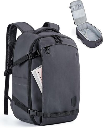 BAGSMART Travel Backpack for Women, 30L Travel Backpack Carry On Flight Approved, TSA Approved Personal Item Travel Bag, Water Resistant Weekender Bag Luggage Daypack, Black in Saudi Arabia