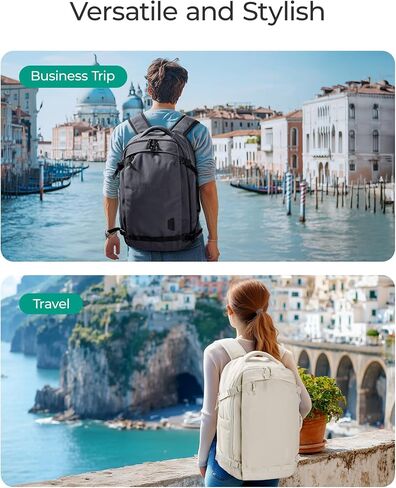 BAGSMART Travel Backpack for Women, 30L Travel Backpack Carry On Flight Approved, TSA Approved Personal Item Travel Bag, Water Resistant Weekender Bag Luggage Daypack, Black in Saudi Arabia