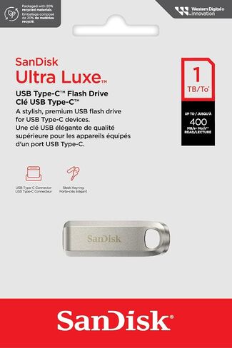 SanDisk 512B Ultra Luxe USB Type-C Flash Drive - Up to 400MB/s, USB 3.2 Gen 1, Premium Metal Design - SDCZ75-512G-G46 in Saudi Arabia