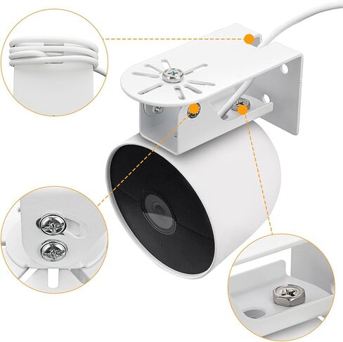 Sumnacon Nest دعامة كاميرا خارجية 1 حزمة 360 درجة مرنة للتعديل على الحائط دعامة تثبيت على الحائط لكاميرا العش أو في الداخل، بطارية - الجيل الثاني من المعدن القوي حامل كاميرا العش، أبيض in Kuwait