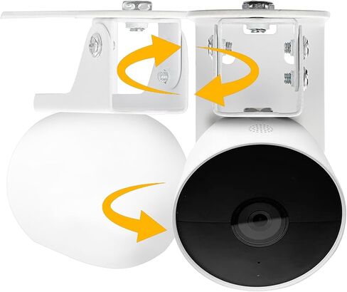 Sumnacon Nest دعامة كاميرا خارجية 1 حزمة 360 درجة مرنة للتعديل على الحائط دعامة تثبيت على الحائط لكاميرا العش أو في الداخل، بطارية - الجيل الثاني من المعدن القوي حامل كاميرا العش، أبيض in Kuwait