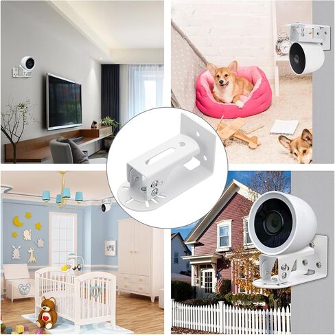 Sumnacon Nest دعامة كاميرا خارجية 1 حزمة 360 درجة مرنة للتعديل على الحائط دعامة تثبيت على الحائط لكاميرا العش أو في الداخل، بطارية - الجيل الثاني من المعدن القوي حامل كاميرا العش، أبيض in Kuwait