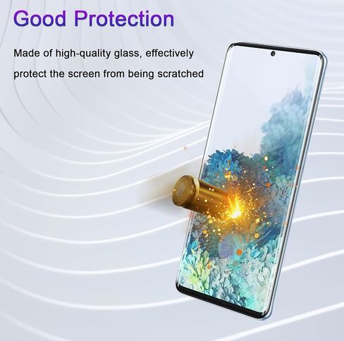 لهاتف Samsung S20 Plus واقي شاشة من الزجاج المقوى، [عبوتان] [بصمة يمكن التعرف عليها] [زجاج واقي صلابة 9H] [خالي من الفقاعات] [مضاد للخدش] فيلم واقي لهاتف Samsung Galaxy S20 Plus in Saudi Arabia