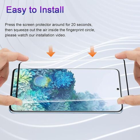 لهاتف Samsung S20 Plus واقي شاشة من الزجاج المقوى، [عبوتان] [بصمة يمكن التعرف عليها] [زجاج واقي صلابة 9H] [خالي من الفقاعات] [مضاد للخدش] فيلم واقي لهاتف Samsung Galaxy S20 Plus in Saudi Arabia