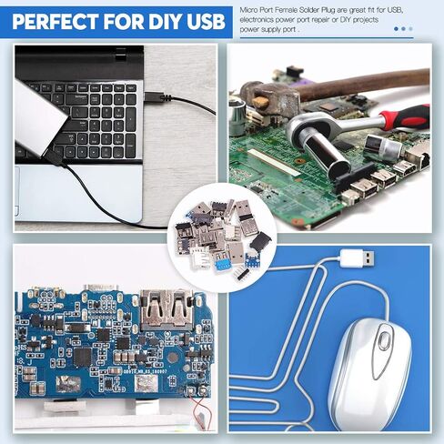 Glarks 180 قطعة مآخذ صغيرة USB 2.0 3.0 نوع A ذكر أنثى موصل قابس جاك لحام USB إصلاح استبدال محول مجموعة متنوعة in Saudi Arabia