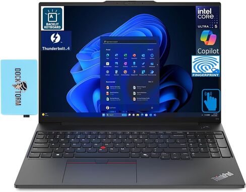 Lenovo Thinkpad E16 Gen 2 Business Laptop 16.0" Touchscreen IPS WUXGA Display (Intel Ultra 5-125U, 32GB RAM, 512GB PCIe SSD, Backlit KYB, Fingerprint, Thunderbolt 4, WiFi 6, Win 11 Pro) w/DKZ Hub in Saudi Arabia