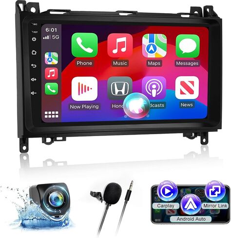 ستيريو سيارة Android 2+64G لسيارة Mercedes Benz B200 W169 W245 W639 Vito Viano W906 Sprinter - Carplay اللاسلكي وAndroid Auto - راديو بشاشة تعمل باللمس 9 بوصة مع EQ DSP، GPS، WiFi، SWC + AHD كاميرا احتياطية in Saudi Arabia