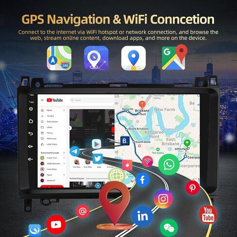 ستيريو سيارة Android 2+64G لسيارة Mercedes Benz B200 W169 W245 W639 Vito Viano W906 Sprinter - Carplay اللاسلكي وAndroid Auto - راديو بشاشة تعمل باللمس 9 بوصة مع EQ DSP، GPS، WiFi، SWC + AHD كاميرا احتياطية in Saudi Arabia