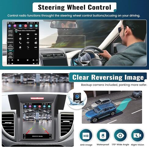 UNITOPSCI 2G+64G Android 13 ستيريو سيارة لهوندا CRV 2012-2016 Wireless CarPlay Android Auto Radio، 9.7 بوصة HD شاشة تعمل باللمس بلوتوث GPS Navigation WiFi HiFi FM/RDS USB + ميكروفون كاميرا احتياطية in Kuwait