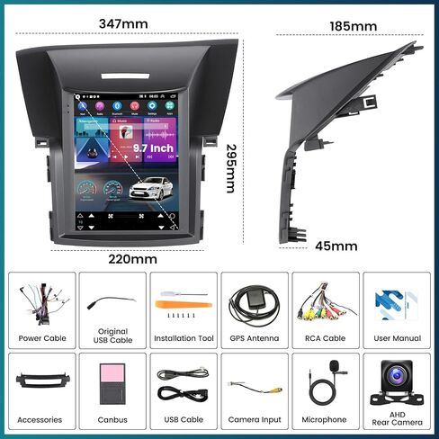 UNITOPSCI 2G+64G Android 13 ستيريو سيارة لهوندا CRV 2012-2016 Wireless CarPlay Android Auto Radio، 9.7 بوصة HD شاشة تعمل باللمس بلوتوث GPS Navigation WiFi HiFi FM/RDS USB + ميكروفون كاميرا احتياطية in Kuwait