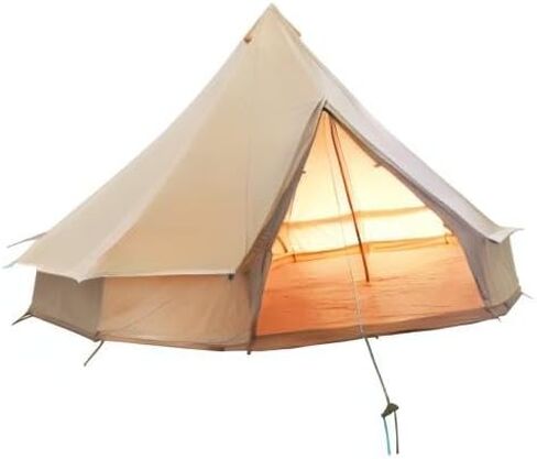 Bell Tent,4 Seasons Breathable 100% Cotton Canvas Yurt Tent - w/Stove Jack,Luxury Camping Tent Outdoor,Zipped Removable Floor in Saudi Arabia