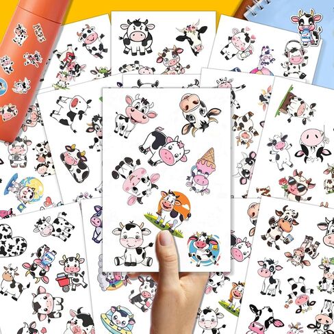 100 قطعة من ملصقات البقرة - ملصق مطبوع عليه بقرة لطيفة ملصق مضاد للماء لزجاجات المياه وأمتعة الكمبيوتر المحمول وسجلات القصاصات والمراهقين والبالغين والبنات والأطفال وديكورات أعياد الميلاد المضحكة in Kuwait