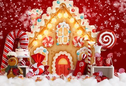 كيت جينجرهاوس منزل عيد الميلاد خلفية الشتاء الحلو مصاصة الخيال صورة خلفية لقضاء عطلة صور صور استوديو الدعائم 7x5ft in Saudi Arabia